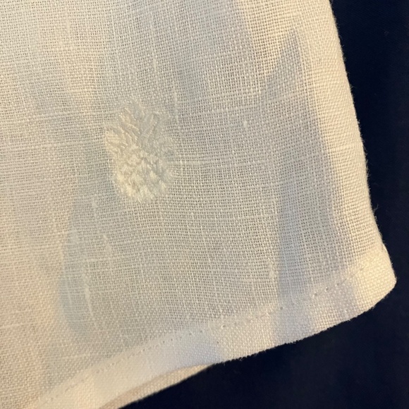 Tommy Bahama Linen White Cap Short Sleeve Women's L Blouse Button Up Shirt Top - Picture 7 of 10